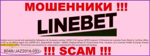 Лицензия, которая представленная на сайте организации ЛинБет Ком ложь, будьте бдительны
