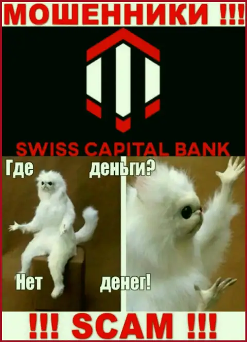 Если вдруг ждете прибыль от совместного сотрудничества с брокерской конторой Swiss Capital Bank, тогда не дождетесь, данные мошенники обворуют и Вас