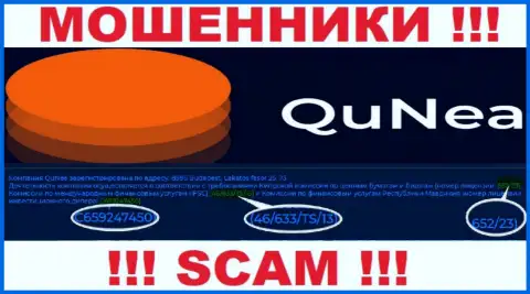 Разводилы Qu Nea не скрывают свою лицензию на осуществление деятельности, представив ее на web-ресурсе, но будьте бдительны !!!