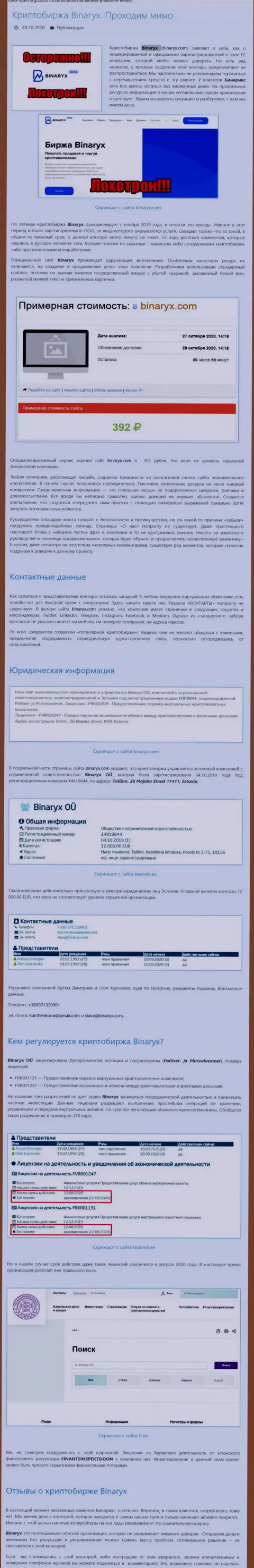 Binaryx - это ШУЛЕРА !!! Отжатие денежных активов гарантируют (обзор организации)