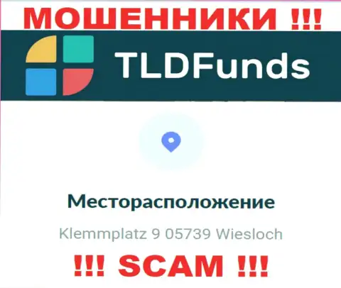 Информация о адресе TLDFunds Com, что показана а их web-сервисе - фиктивная