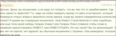 С Profit Market подзаработать денег нереально, ведь он МОШЕННИК !!! (мнение)