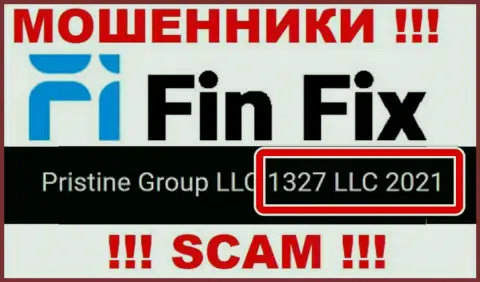 Номер регистрации еще одной противозаконно действующей конторы FinFix - 1327 LLC 2021