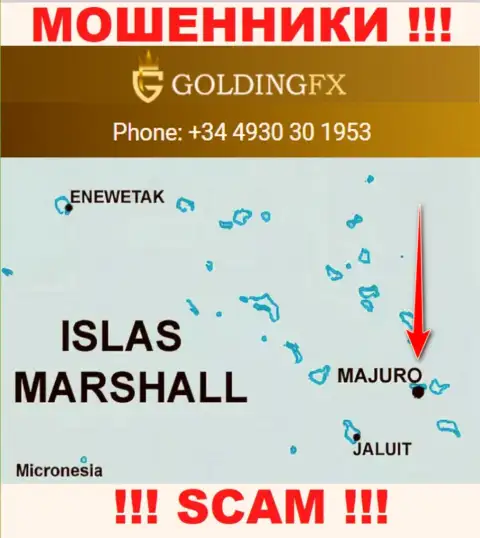 С internet жуликом ГолдингФХИкс довольно-таки опасно работать, они расположены в офшорной зоне: Majuro, Marshall Islands