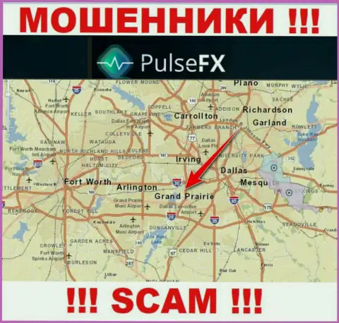 PulseFX - неправомерно действующая компания, пустившая корни в оффшорной зоне на территории Grand Prairie, Texas