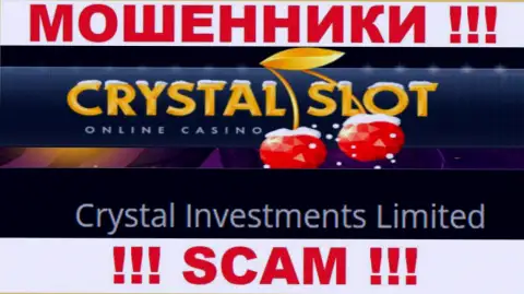 Организация, владеющая ворами CrystalSlot Com - это Кристал Инвестментс Лимитед