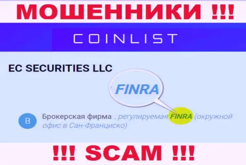 Держитесь от конторы CoinList как можно дальше, которую регулирует махинатор - FINRA