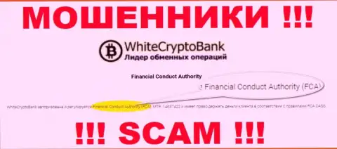 WhiteCryptoBank - это интернет-мошенники, неправомерные деяния которых покрывают такие же шулера - Financial Conduct Authority