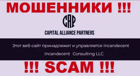 Юридическим лицом, управляющим internet-ворами Capital Alliance Partners, является Consulting LLC