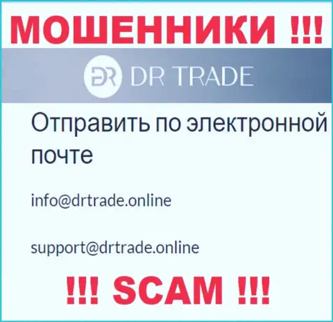 Не отправляйте сообщение на адрес электронного ящика мошенников DR Trade, представленный у них на сайте в разделе контактной инфы - это крайне рискованно