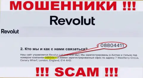 Будьте очень осторожны, наличие номера регистрации у компании Revolut Ltd (08804411) может быть уловкой
