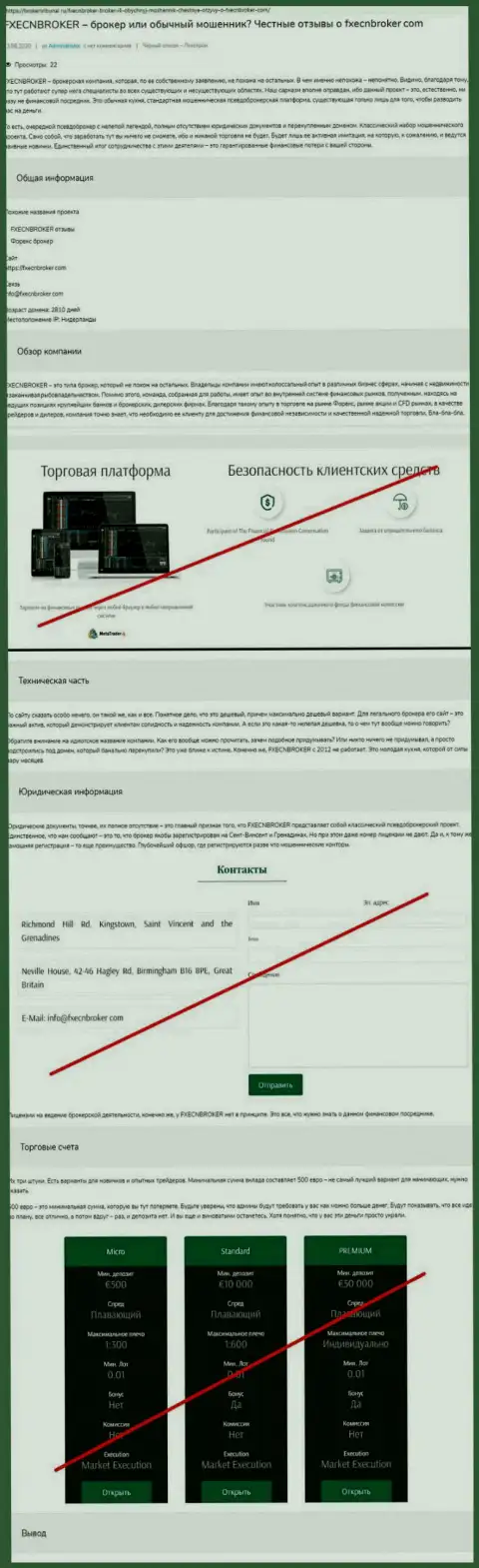 Обзор деяний организации FXECNBroker