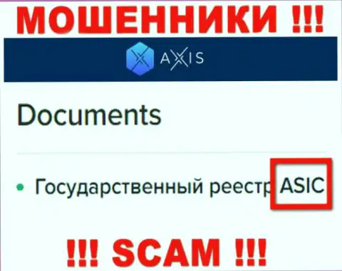 Контора Axis Fund, как и регулятор, регулирующий их противозаконные комбинации (ASIC) - это мошенники