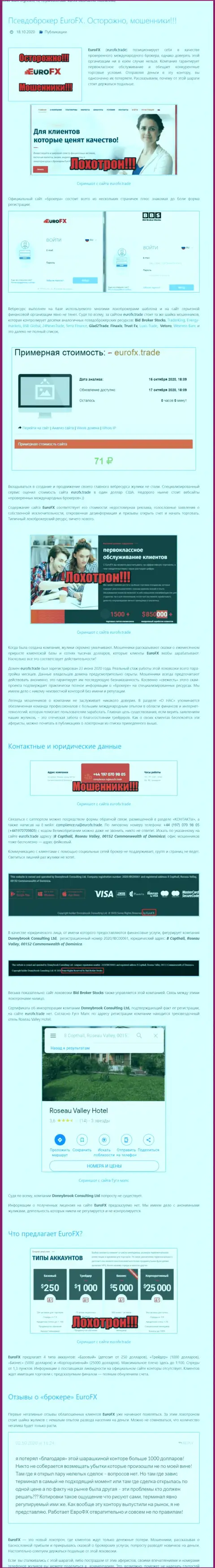 Внимательно проанализируете условия взаимодействия Евро ФХ Трейд, в организации мошенничают (обзор)