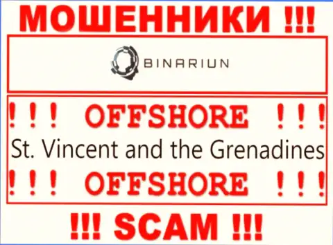 Сент-Винсент и Гренадины - именно здесь зарегистрирована неправомерно действующая компания Binariun