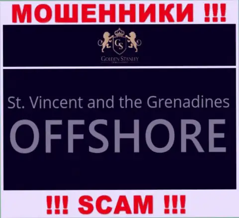 Регистрация GoldenStanley Com на территории St. Vincent and the Grenadines, дает возможность обворовывать до последней копейки людей