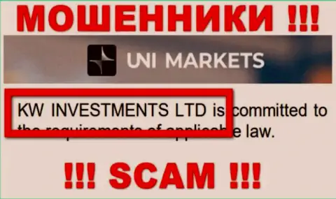 Руководителями UNI Markets оказалась контора - KW Investments Ltd