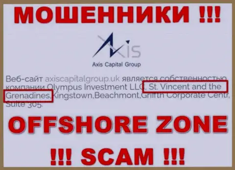 AxisCapitalGroup - это интернет махинаторы, их адрес регистрации на территории St. Vincent and the Grenadines