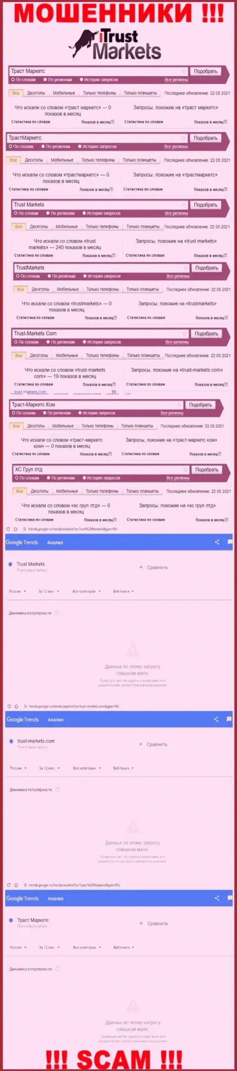 Сколько раз интересовались лохотронным проектом TrustMarkets ?