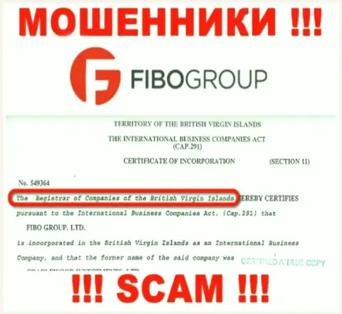 Мошенники FIBO Group Ltd базируются на территории - British Virgin Islands, чтоб скрыться от ответственности - АФЕРИСТЫ