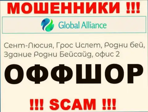 Взаимодействовать с конторой Global Alliance Ltd опасно - их офшорный адрес регистрации - Saint Lucia, Gros Islet, Rodney Bay, Rodney Bayside Building, Office 2 (информация позаимствована сайта)