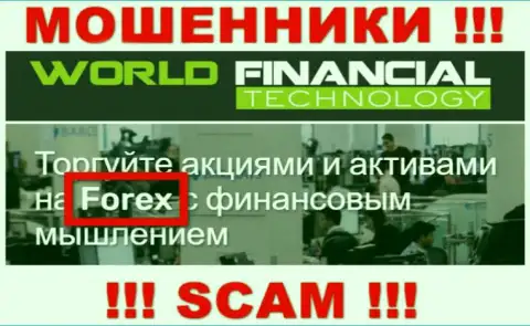 WorldFinancial Technology - это мошенники, их деятельность - ФОРЕКС, направлена на присваивание финансовых средств клиентов