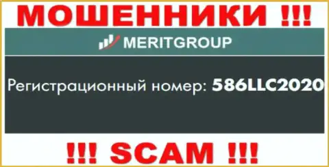 Регистрационный номер, под которым зарегистрирована организация MeritGroup: 586LLC2020