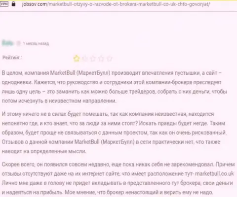 Market Bull - это ВОРЫ !!! Будьте весьма внимательны, решаясь на совместное взаимодействие с ними (реальный отзыв)