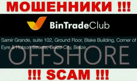 Неправомерно действующая компания BinTradeClub зарегистрирована на территории - Belize