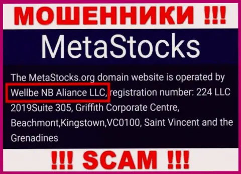 Юридическое лицо организации MetaStocks - это Wellbe NB Aliance LLC, инфа позаимствована с официального онлайн-ресурса