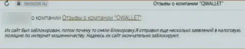 Q Wallet это МОШЕННИКИ ! Человек отметил, что у него не выходит забрать обратно свои финансовые средства