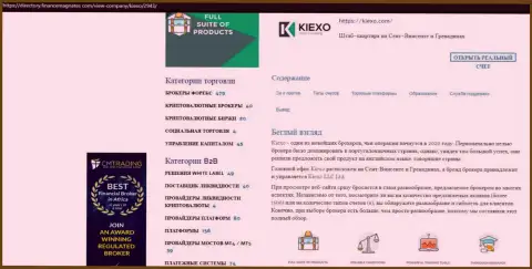 Обзор условий торговли дилингового центра Kiexo Com предоставлен в информационном материале и на онлайн-ресурсе Directory FinanceMagnates Com
