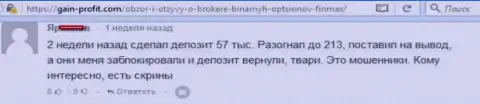 У биржевого игрока в ФИН МАКС украли очень существенную сумму финансовых средств - МОШЕННИКИ !!!