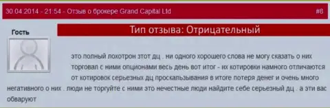 Разводняк в Grand Capital ltd с котировками валютных пар