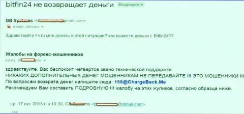 В БитФин24 не перечисляют депозит forex трейдеру - МОШЕННИКИ !!!