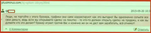 ФОРЕКС ДЦ Ай Ку Опцион торгует против валютных игроков, изменяя графики котировок валютных пар, исходя из собственной выгодности